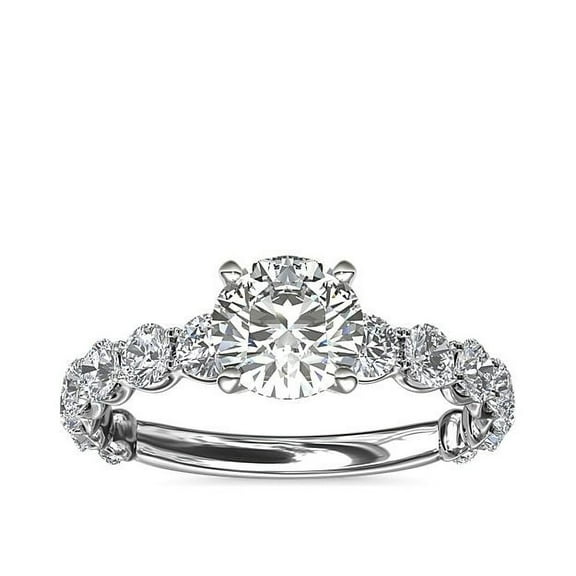 2.85 Carat Round Cut Moissanite Unique Proposal Ring for Ladies in Solid 14K White Gold Size 7 by Diamond-Capitals