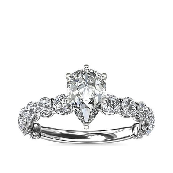 2.85 Ct Unique Pear Cut (F-G/VS1) Natural Diamond Solitaire Engagement Ring for Girls Solid 950 Platinum Size 8.5 by Diamond-Capitals