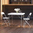 2.85Foot Square Granite White Plastic Folding Table Event Folding