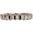 thumbnail image 1 of 2.85CT PRINCESS DIAMONDS ETERNITY RING H/VS 14KT 7.25 CHANNEL SHARING, 1 of 11