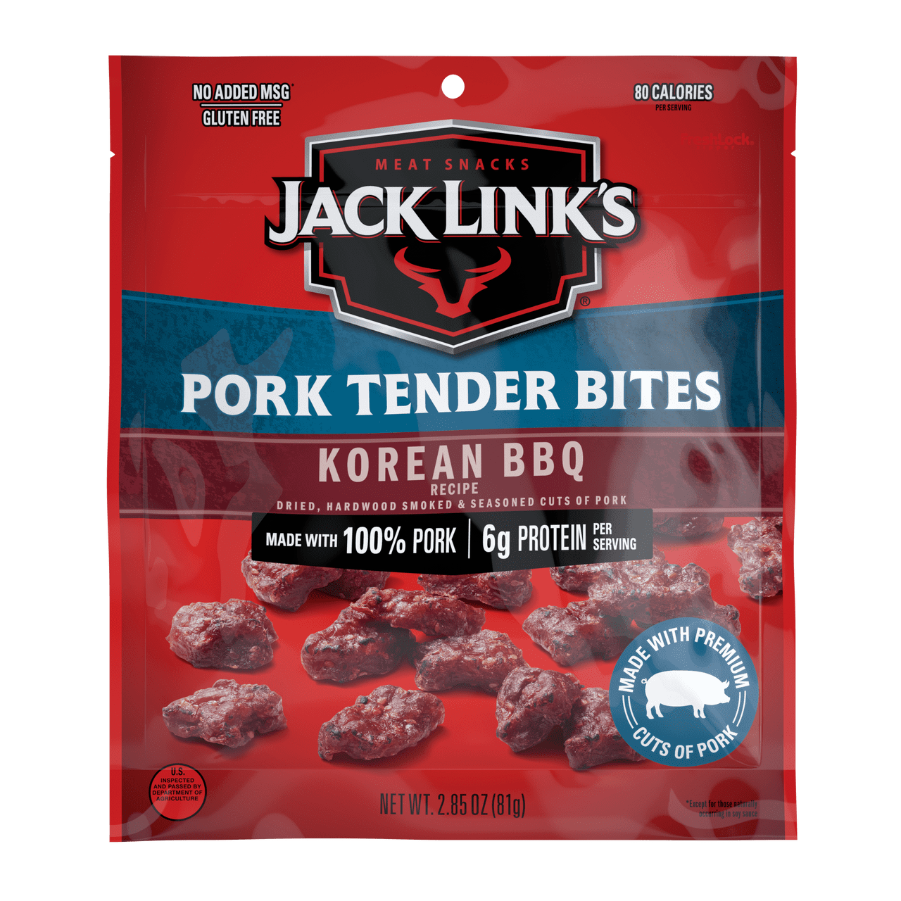 2.85oz Jack Link's Korean Barbecue Pork Steak Tender Bites 1/1 Count