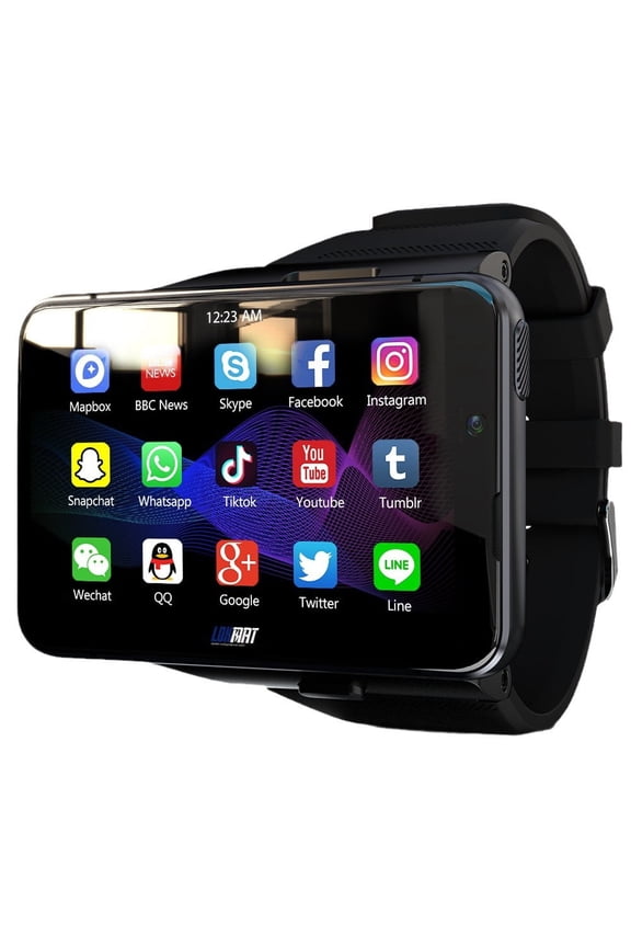 2.88" Large Screen 4G Smart Watch Android Heart Rate Monitor Wristwatch 6GB+128GB