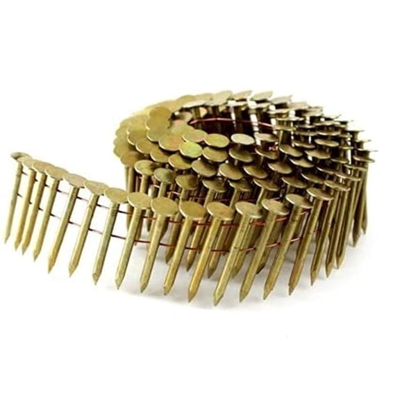 2,880 PCS MEITE 15 Degree Coil Roofing Nails 1-1/4-Inch Round Head Smooth Shank Galvanized