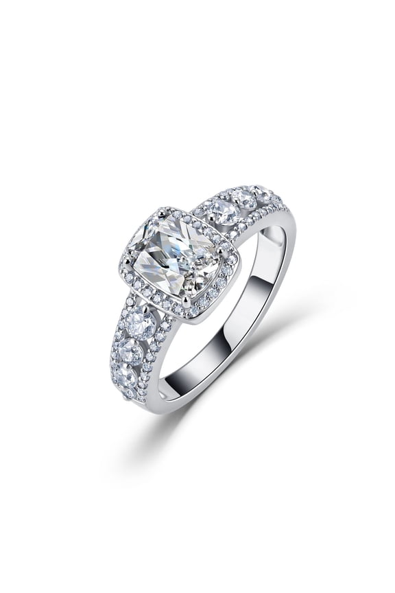 2.8CTTW Moissanite Rings for Women Cushion Cut D Color VVS1 Lab Created Diamond Ring S925 Sterling Silver Ring Promise Wedding Rings Size 5-9