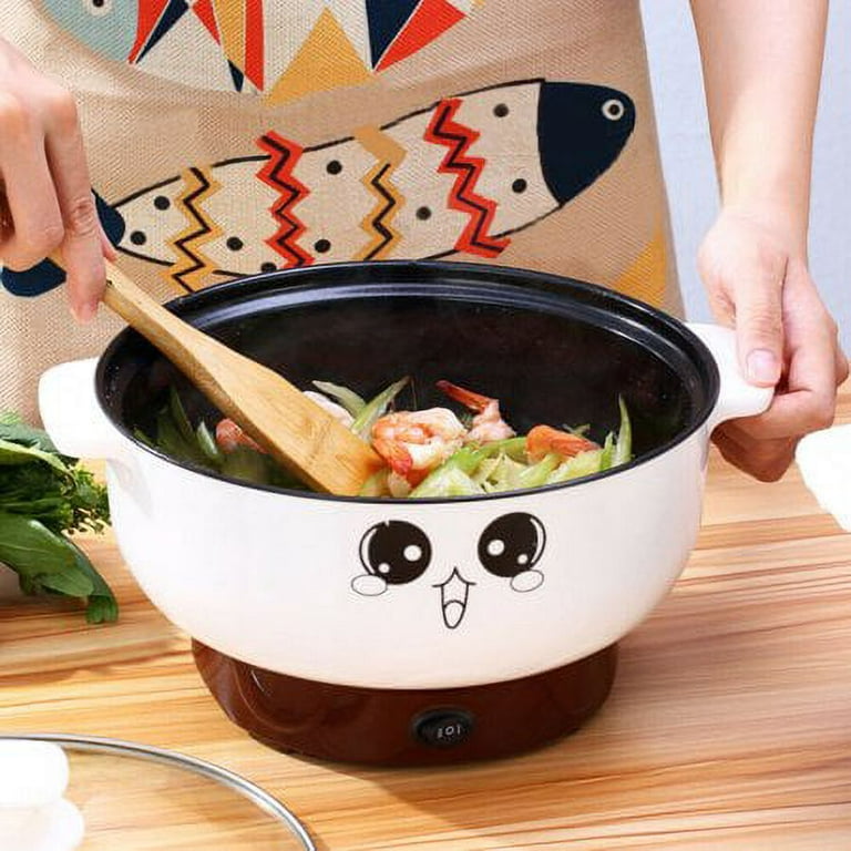 2.8L Electric Skillet with Lid Nonstick Hot Pot Noodles Rice Cooker Grill  Pot