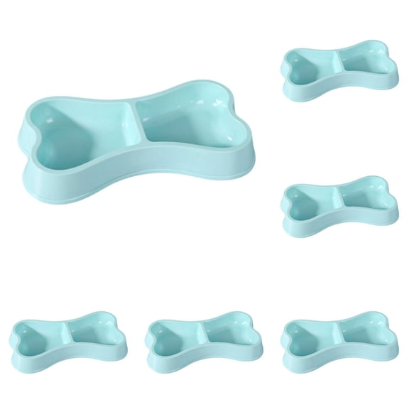 2-8PC Lightweight Small Food and Water Pet Bowls Dog Feeding Bowls Cat Storage Bowl 2 in 1 Bone Shaped Feeder with Non Base for Small Dogs Puppy Cats Indoor Outdoor Durable Double Bowl