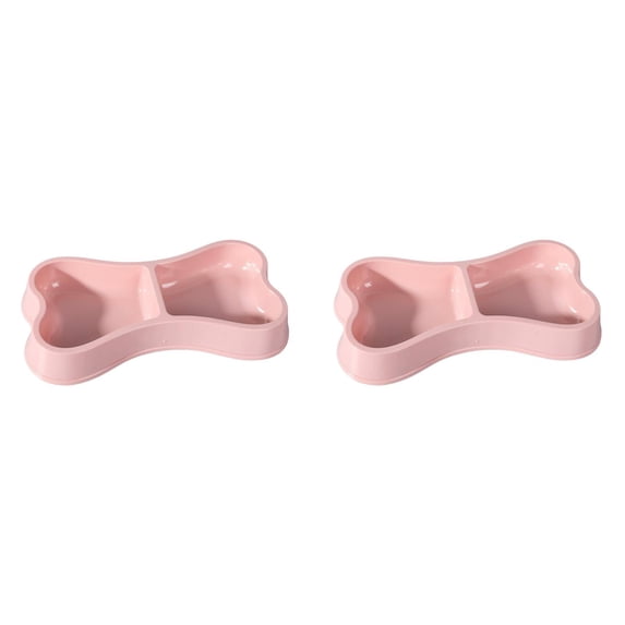 2-8PC Lightweight Small Food and Water Pet Bowls Dog Feeding Bowls Cat Storage Bowl 2 in 1 Bone Shaped Feeder with Non Base for Small Dogs Puppy Cats Indoor Outdoor Durable Double Bowl