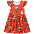 thumbnail image 1 of 2-8T Girls Santa Claus Xmas Costume Dress Christmas Short Sleeve Dress, 1 of 6