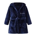 thumbnail image 1 of 2-8Y Little Girls Boys Winter Warm Flannel Bath Robes Kids Long Sleeve Hooded Robe Sleepwear, 1 of 8