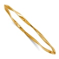 thumbnail image 1 of 2.8mm 14k Yellow Gold Slip on Polished and Textured Twisted Slip-on Bangle Bracelet Cuff Bracelet for Women, 1 of 2