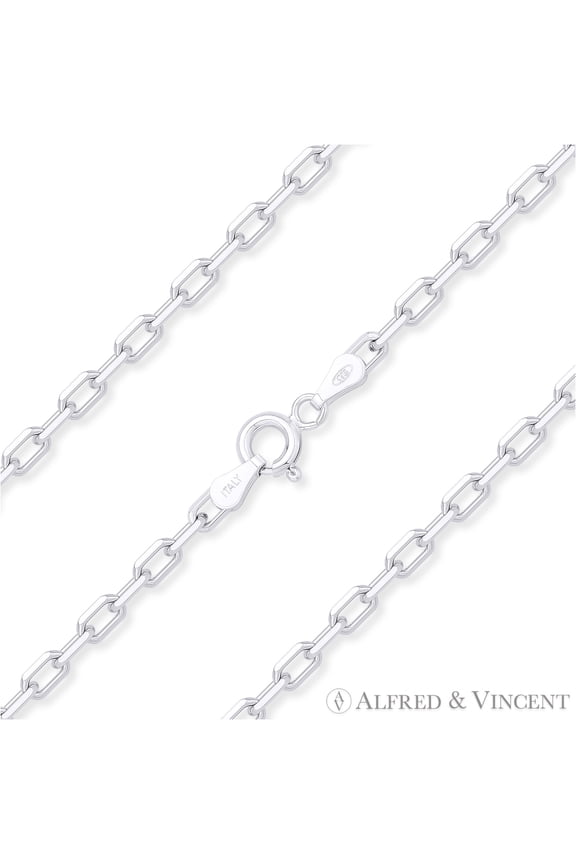 2.8mm D-Cut Anchor Cable Link Chain Anklet in Solid .925 Sterling Silver