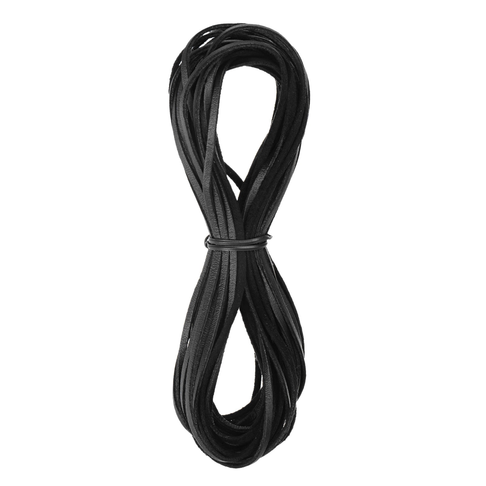 2.8mm Flat Leather Lacing Cord 11Yards/10M Crafting Braiding String for  Bracelet Necklace DIY, Dark Black 