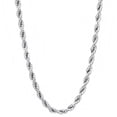 thumbnail image 1 of 2.8mm Rhodium Plated Twisted Rope Chain Necklace, 24 inches, 1 of 7