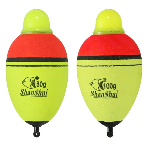 2.8oz 3.5oz Lighted Fishing Slip Bobbers EVA Light Up Fishing Float, Yellow, 2 Pack