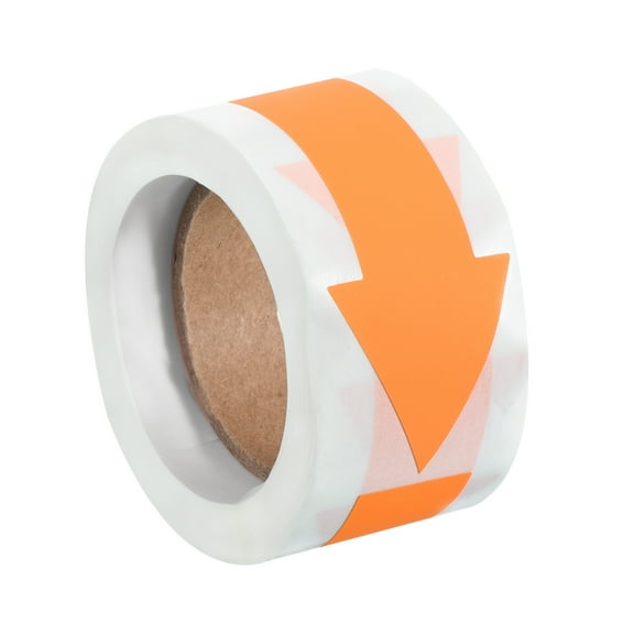 2.8x1.2" Small Arrow Sticker Label, Adhesive Color Coding Decal, Bright Orange 150 Pack