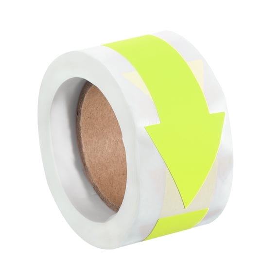 2.8x1.2" Small Arrow Sticker Label, Adhesive Color Coding Decal, Bright Yellow 150 Pack