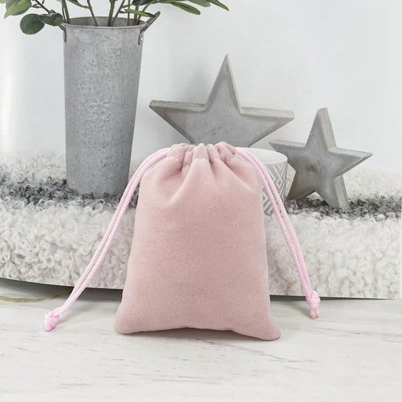 2.8x3.5 Inch Red Velvet Drawstring Bags - Christmas Wedding Gift Pouches, Soft Velvet Cloth Jewelry Storage Bags, Small Festive Gift Organizer Pouches