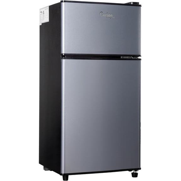 2.9 Cu.Ft Mini Fridge with Freezer, Double Door Small Refrigerator, 7-Level Adjustable Thermostat, Energy Saving Low Noise, Removable Glass Shelf, Blue, Compact Dorm Office Beverage Fridge