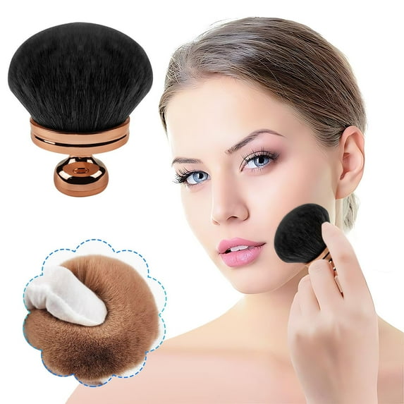 2.9'' Extra-Large Oval Makeup Brush, Soft Bristled Brush - Multi-Use for Powder/Liquid/Cream, Travel-Friendly Gift for Beginners & Professionals (Valentine's/Mother's Day)