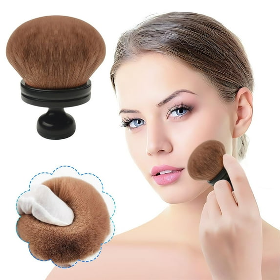2.9'' Extra-Large Oval Makeup Brush, Soft Bristled Brush - Multi-Use for Powder/Liquid/Cream, Travel-Friendly Gift for Beginners & Professionals (Valentine's/Mother's Day)