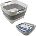thumbnail image 1 of 2.9 Gal(11L) Collapsible Wash Basin with Drain Plug, Space Saving Multiuse Foldable Sink Tub,Dishpan,RV camping sink,Vegetable Washing basin,Ice Beverage Tubs,Laundry & Kitchen Use, 1 of 6