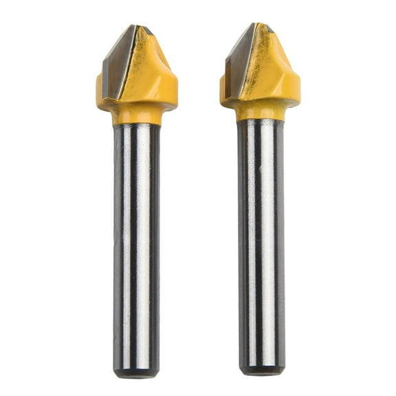 2 90 Degree V-Shaped Flat Head Router Bit Woodworking Engraving Milling Cutter