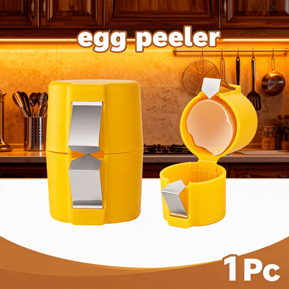 2.95×1.97 Inch Egg Shell Opener, 2026 New Egg Cracker Tool for Raw Eggs, Hard Boiled Egg Peeler Egg Cube Egg Separator Handheld, Stainless Steel Eggshell Breaker Egg Shell Cutter Kitchen Gadgets