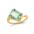thumbnail image 1 of Gem & Harmony 2.95 Carat (Ctw) Emerald-Cut Green Quartz Ring in 14K Yellow Gold for Women, 1 of 5