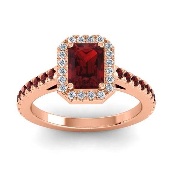2.95 Carat Natural Diamond Garnet Gemstone Elegant Anniversary Ring for Ladies Solid 18K Rose Gold Size 10.5 by Diamond-Capitals