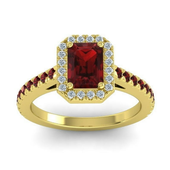 2.95 Carat Natural Diamond Garnet Gemstone Stylish Bridal Ring for Women Solid 14K Yellow Gold Size 11.5 by Diamond-Capitals