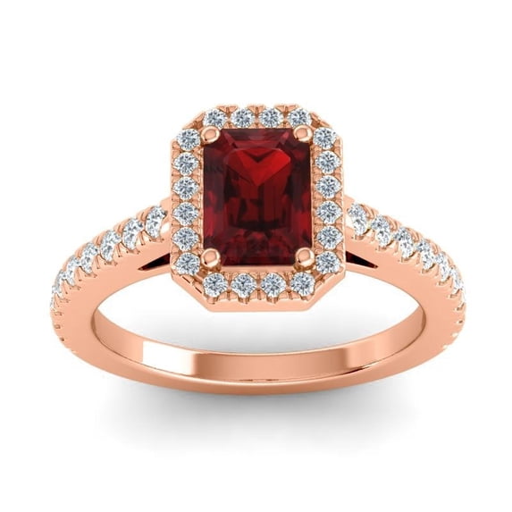 2.95 Carat Natural Diamond Garnet Gemstone Unique Wedding Ring for Ladies Solid 18K Rose Gold Size 5 by Diamond-Capitals