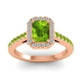thumbnail image 1 of 2.95 Carat Natural Diamond Peridot Gemstone Luxurious Anniversary Ring for Ladies Solid 14K Rose Gold Size 4.5 by Diamond-Capitals, 1 of 8