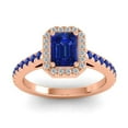 thumbnail image 1 of 2.95 Carat Shiny (F-G/VS1) Natural Diamond Blue Sapphire Gemstone Anniversary Ring for Women 18K Rose Gold Size 4.5 by Diamond-Capitals, 1 of 8