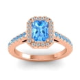 thumbnail image 1 of 2.95 Ct Natural Diamond Blue Topaz Gemstone Elegant Anniversary Ring for Ladies Solid 14K Rose Gold Size 10 by Diamond-Capitals, 1 of 8