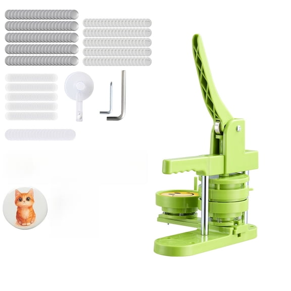 2.95-Inch button maker, plastic pin maker for 100 button parts, round cutter and hex key, reinforced handle for DIY badge, personalized pin