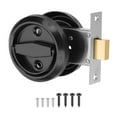 thumbnail image 1 of 2.95" Round Recessed Pull Stainless Steel Door Handle with Double Rings, Black, 1 of 7