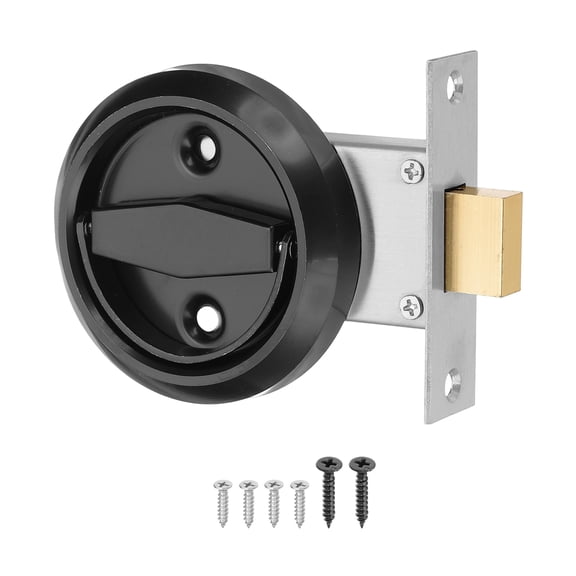 2.95" Round Recessed Pull Stainless Steel Door Handle with Single Ring, Black
