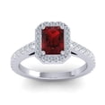 thumbnail image 1 of 2.95 T.C.W Stylish Natural Diamond Garnet Gemstone Wedding Ring for Ladies Solid 18K White Gold Size 9 by Diamond-Capitals, 1 of 8
