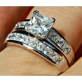 thumbnail image 1 of 2.95Ct Princess Lab-Created Diamond 14K White Gold Over Wedding Ring Bridal Set, 1 of 2