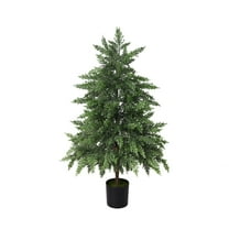 2.95FT Artificial Cedar Topiary Trees for Outdoors Potted Fake Cypress Trees Faux Evergreen Plants for Home Porch Decor
