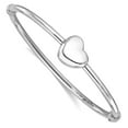 thumbnail image 1 of 2.95mm 925 Sterling Silver Rhodium Plated Polished Love Heart Pendant Necklace Hinged Bangel Pendant for Women, 1 of 2