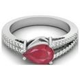 thumbnail image 1 of 2.96 Cts Pear Shape Ruby Glass Filled 925 Sterling Silver Solitaire Split Shank Women Mother's Day Gift Ring, 1 of 3