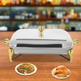 thumbnail image 1 of 2.9L Gold Chafing Dish Stainless Steel Tray Buffet Catering Chafers Rectangle, 1 of 26