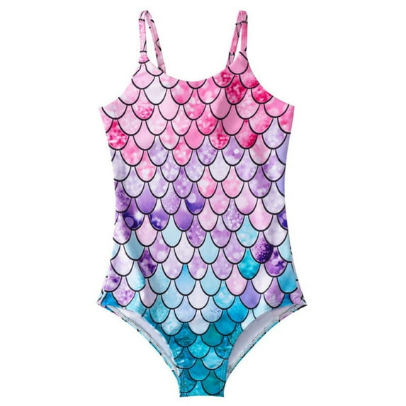 2-9T Toddler Little Girls One Piece Swimsuits Mermaid Beach Swimwear Bathing Suit for Beach Wear UPF 50+