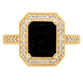 thumbnail image 1 of 2.78 ct Emerald Cut Natural Onyx with Simulated Diamond Halo Accents 18K Yellow Gold Womens Engagement Ring, 1 of 3