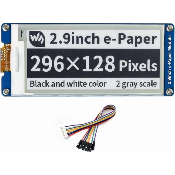 2.9inch e-Paper Display Module, 296x128 Resolution 3.3V/5V Two-Color epaper Display E-Ink Screen Module SPI Interface Compatible with /Arduino/Jetson Nano,Support Partial Refresh