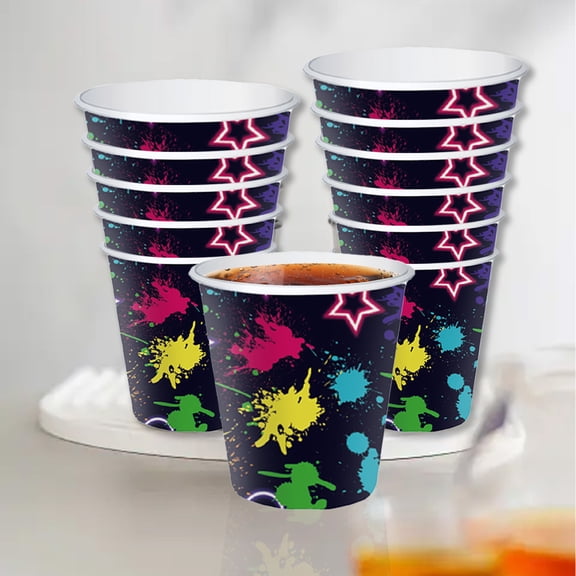 2.9x2.1x3.5 Inch Disposable Halloween Mini Paper Cups, Food-Grade Portable Drink Cups, Spooky Festival Tableware, Multipurpose Cups for Home, Office, Party, Picnic Supplies