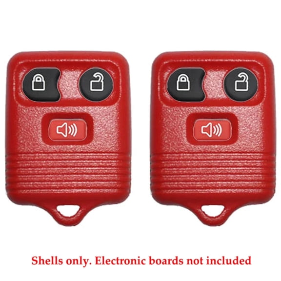 2 AKS KEYS New Shell Case 3 Button Pad Compatible with Ford Remote Key Fob with FCC ID CWTWB1U345 Fix Worn - Red