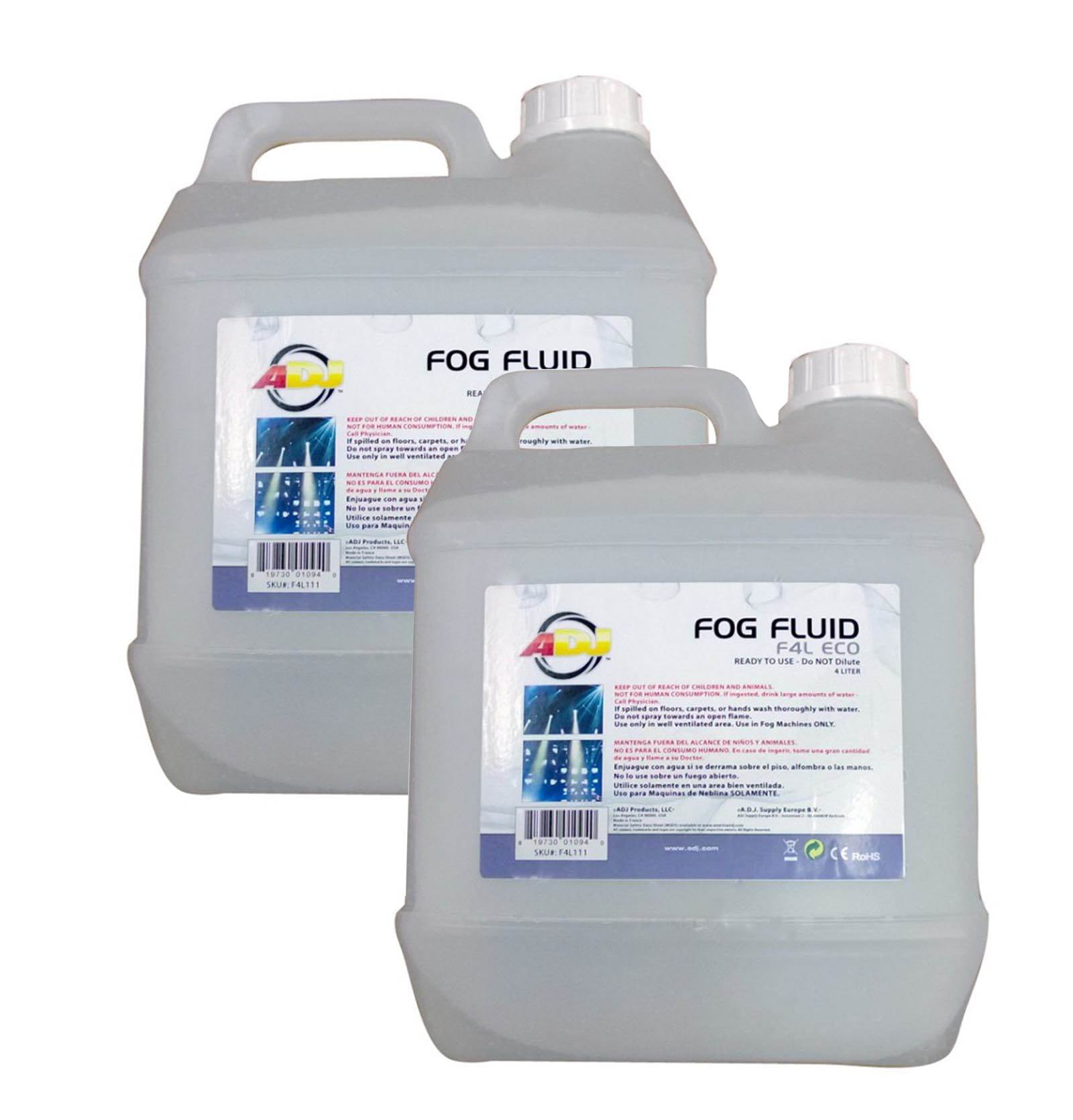 2 AMERICAN DJ F4L ECOFOG 4 Liter Bottles of Fog/Smoke Machine Liquid Juice