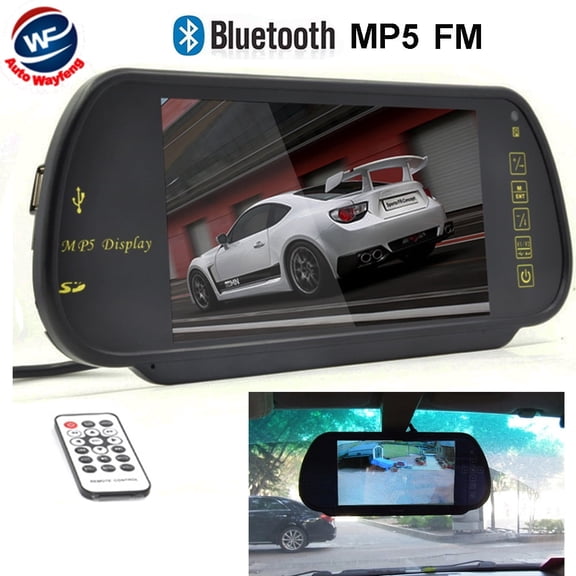 2 AV 7Inch TFT LCD Screen MP5 SD USB Bluetooth Car HD Rear View Monitor Camera